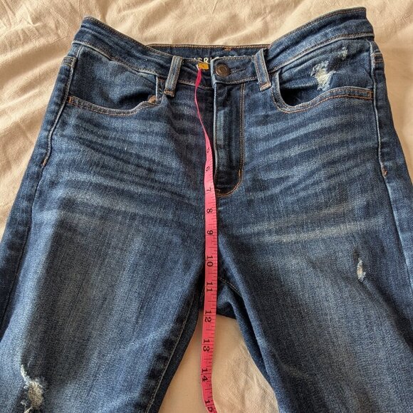 American Eagle, ripped jeans, dark blue wash, size 2 - Picture 2 of 12